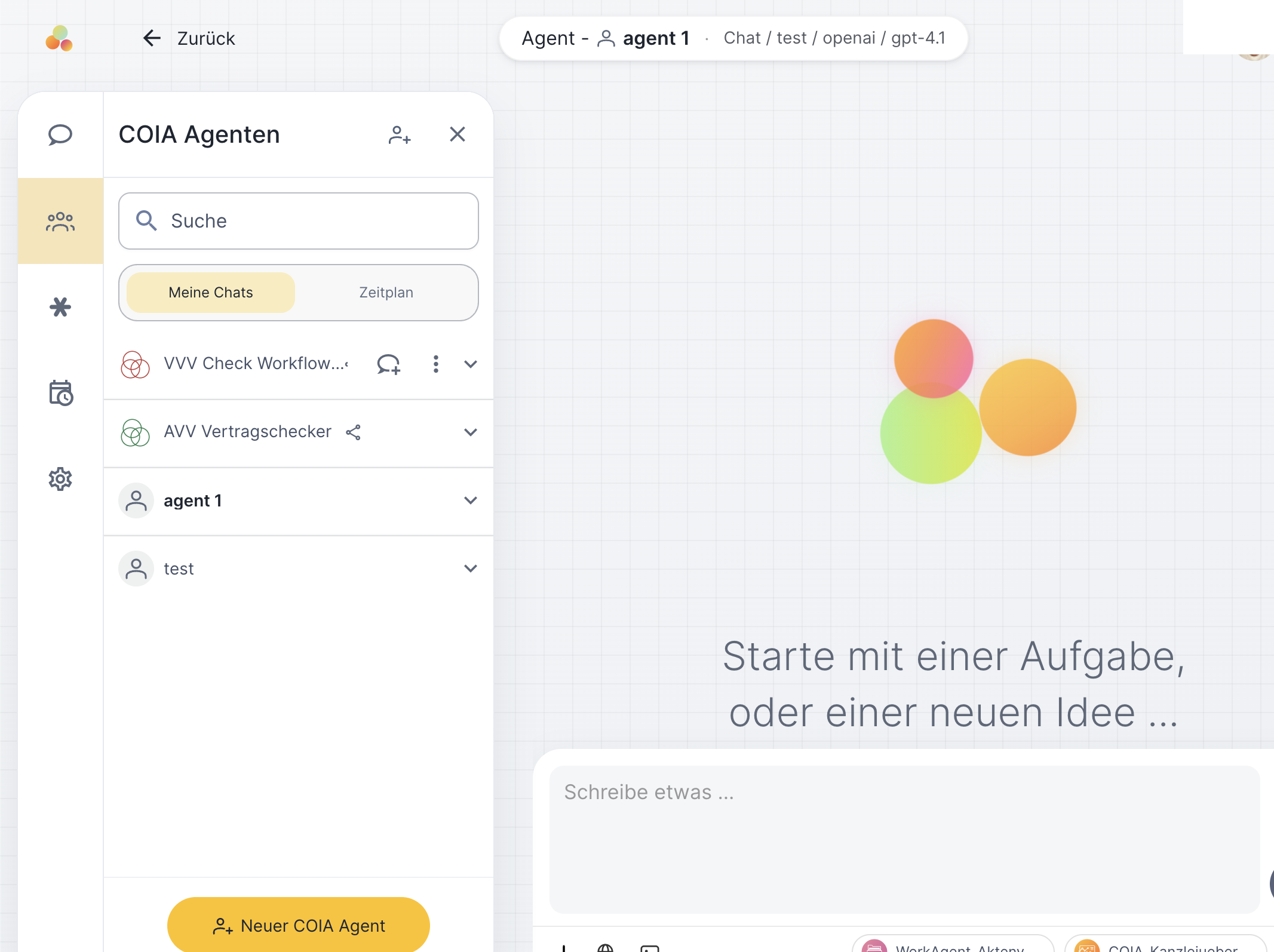 COIA Agenten: spezialisierte Rollen mit eigenen Regeln, Skills und Toolrechten