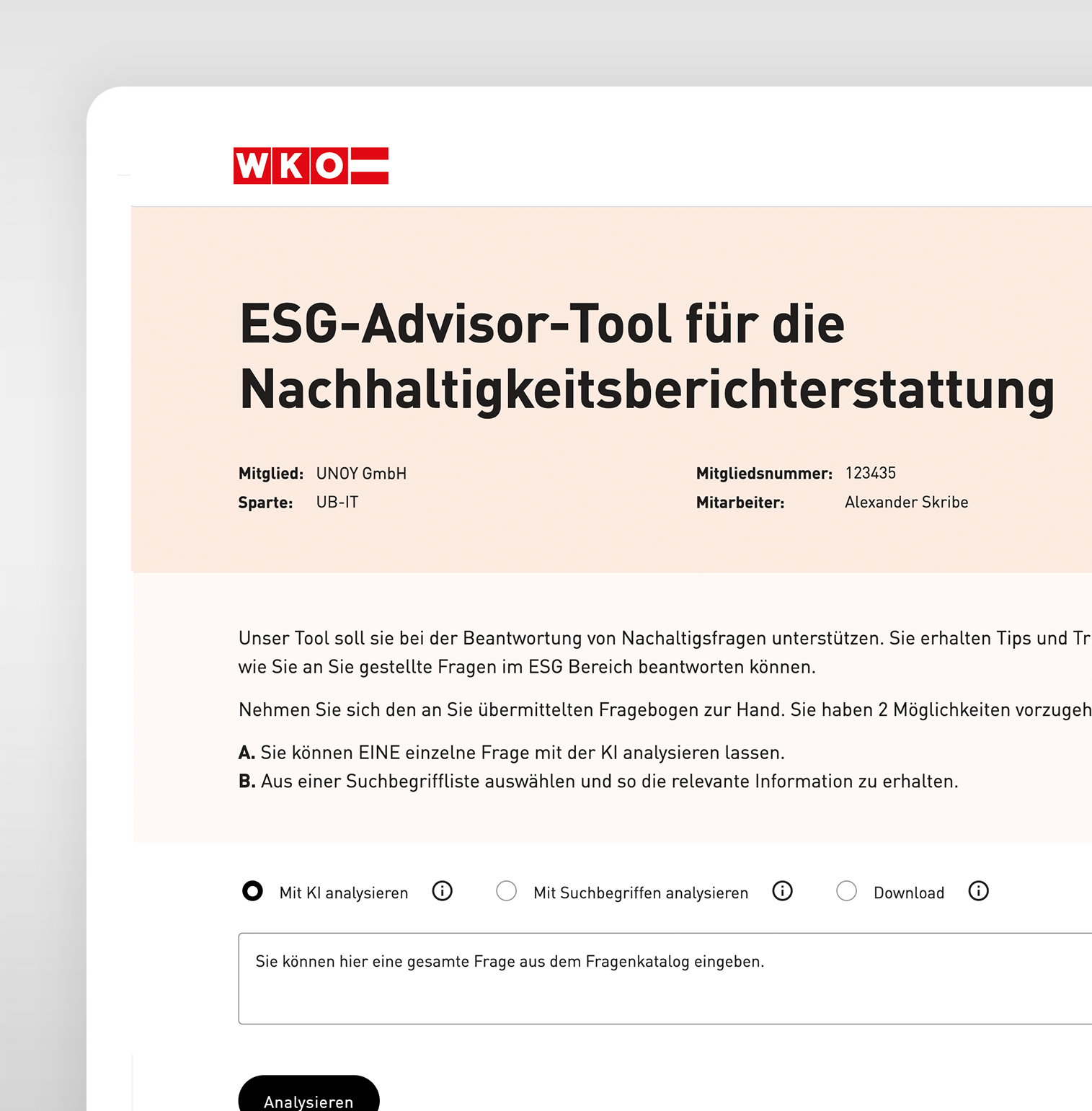 WKO ESG-Advisor-Tool, Berichtspflicht prüfen