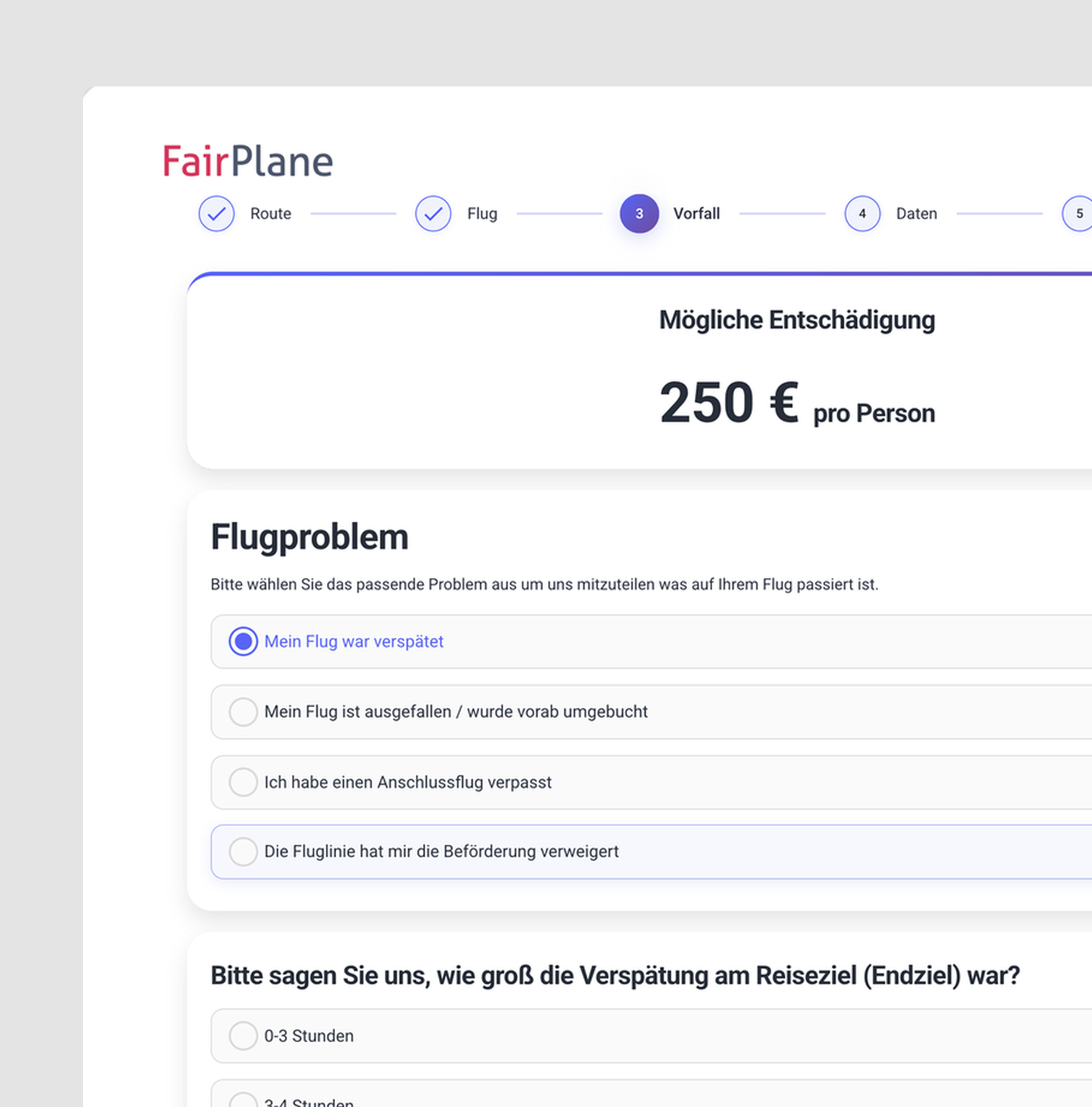 FairPlane Rechner, Fluggastrechte prüfen